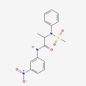 molecular formula C16H17N3O5S B4023714 N~2~-(methylsulfonyl)-N~1~-(3-nitrophenyl)-N~2~-phenylalaninamide 
