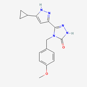 molecular formula C16H17N5O2 B4023718 5-(3-cyclopropyl-1H-pyrazol-5-yl)-4-(4-methoxybenzyl)-2,4-dihydro-3H-1,2,4-triazol-3-one 