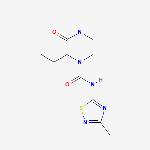molecular formula C11H17N5O2S B4023719 2-ethyl-4-methyl-N-(3-methyl-1,2,4-thiadiazol-5-yl)-3-oxopiperazine-1-carboxamide 
