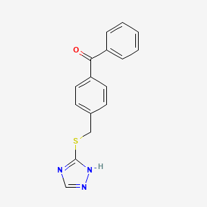 molecular formula C16H13N3OS B4023761 phenyl{4-[(4H-1,2,4-triazol-3-ylthio)methyl]phenyl}methanone 