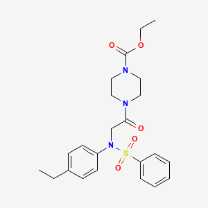 molecular formula C23H29N3O5S B4023768 ethyl 4-[N-(4-ethylphenyl)-N-(phenylsulfonyl)glycyl]-1-piperazinecarboxylate 