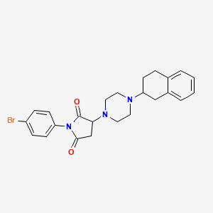 molecular formula C24H26BrN3O2 B4023769 1-(4-bromophenyl)-3-[4-(1,2,3,4-tetrahydro-2-naphthalenyl)-1-piperazinyl]-2,5-pyrrolidinedione 