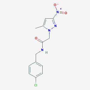 molecular formula C13H13ClN4O3 B402377 N-(4-Chloro-benzyl)-2-(5-methyl-3-nitro-pyrazol-1-yl)-acetamide 