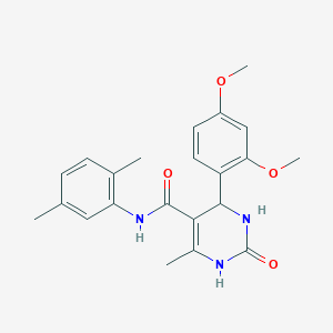 molecular formula C22H25N3O4 B4023775 4-(2,4-dimethoxyphenyl)-N-(2,5-dimethylphenyl)-6-methyl-2-oxo-1,2,3,4-tetrahydro-5-pyrimidinecarboxamide 