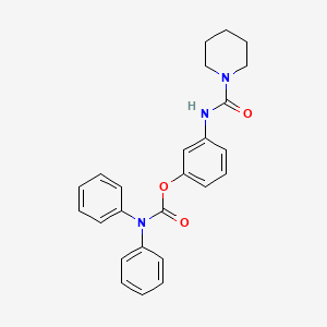 molecular formula C25H25N3O3 B4023777 3-[(1-piperidinylcarbonyl)amino]phenyl diphenylcarbamate 
