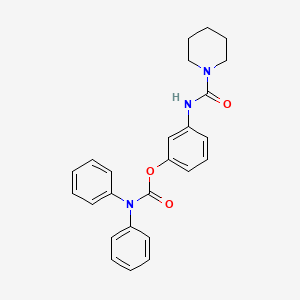 molecular formula C25H25N3O3 B4023777 3-[(1-哌啶基羰基)氨基]苯基二苯基氨基甲酸酯 