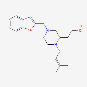 molecular formula C20H28N2O2 B4023799 2-[4-(1-benzofuran-2-ylmethyl)-1-(3-methyl-2-buten-1-yl)-2-piperazinyl]ethanol 