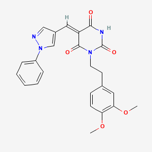 (5Z)-1-[2-(3,4-dimethoxyphenyl)ethyl]-5-[(1-phenylpyrazol-4-yl)methylidene]-1,3-diazinane-2,4,6-trione