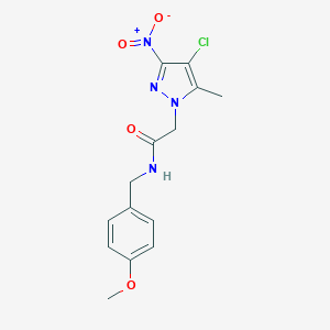 molecular formula C14H15ClN4O4 B402384 2-(4-Chloro-5-methyl-3-nitro-pyrazol-1-yl)-N-(4-methoxy-benzyl)-acetamide 