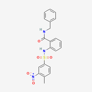 molecular formula C21H19N3O5S B4023845 N-benzyl-2-{[(4-methyl-3-nitrophenyl)sulfonyl]amino}benzamide 