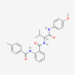 molecular formula C27H29N3O4 B4023852 N-(1-{[(4-methoxyphenyl)amino]carbonyl}-2-methylpropyl)-2-[(4-methylbenzoyl)amino]benzamide 