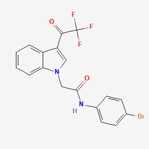 molecular formula C18H12BrF3N2O2 B4023869 N-(4-bromophenyl)-2-[3-(trifluoroacetyl)-1H-indol-1-yl]acetamide 