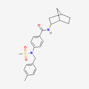 molecular formula C23H28N2O3S B4023870 N-bicyclo[2.2.1]hept-2-yl-4-[(4-methylbenzyl)(methylsulfonyl)amino]benzamide 
