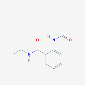 molecular formula C15H22N2O2 B4023872 2-[(2,2-dimethylpropanoyl)amino]-N-isopropylbenzamide 