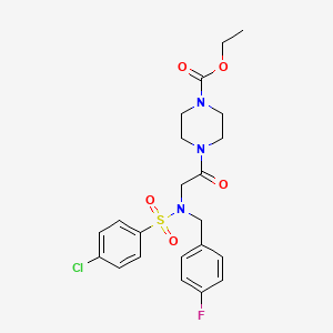 molecular formula C22H25ClFN3O5S B4023876 ethyl 4-[N-[(4-chlorophenyl)sulfonyl]-N-(4-fluorobenzyl)glycyl]-1-piperazinecarboxylate 