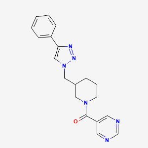 molecular formula C19H20N6O B4023893 5-({3-[(4-phenyl-1H-1,2,3-triazol-1-yl)methyl]-1-piperidinyl}carbonyl)pyrimidine 