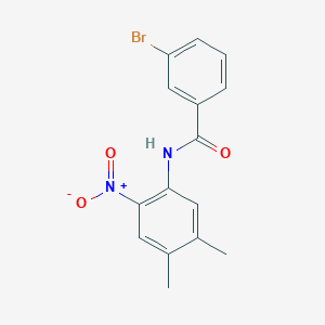 molecular formula C15H13BrN2O3 B4023899 3-bromo-N-(4,5-dimethyl-2-nitrophenyl)benzamide 