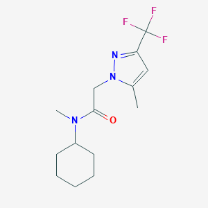 molecular formula C14H20F3N3O B402391 N-cyclohexyl-N-methyl-2-[5-methyl-3-(trifluoromethyl)-1H-pyrazol-1-yl]acetamide 