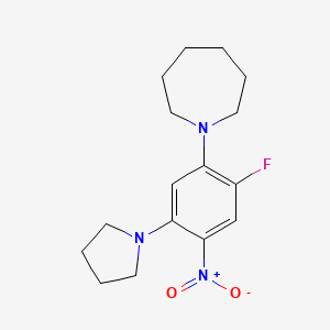 molecular formula C16H22FN3O2 B4023929 1-[2-fluoro-4-nitro-5-(1-pyrrolidinyl)phenyl]azepane 
