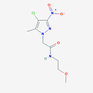 molecular formula C9H13ClN4O4 B402396 2-(4-chloro-5-methyl-3-nitro-1H-pyrazol-1-yl)-N-(2-methoxyethyl)acetamide 