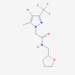 2-[4-bromo-5-methyl-3-(trifluoromethyl)-1H-pyrazol-1-yl]-N-(tetrahydrofuran-2-ylmethyl)acetamide