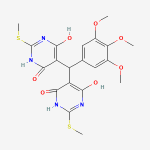 molecular formula C20H22N4O7S2 B4023975 5,5'-[(3,4,5-trimethoxyphenyl)methylene]bis[6-hydroxy-2-(methylthio)-4(3H)-pyrimidinone] 