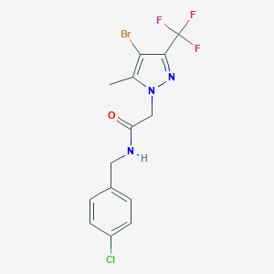 molecular formula C14H12BrClF3N3O B402398 2-[4-bromo-5-methyl-3-(trifluoromethyl)-1H-pyrazol-1-yl]-N-(4-chlorobenzyl)acetamide 