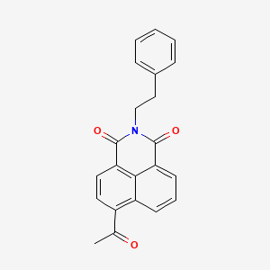molecular formula C22H17NO3 B4023984 6-acetyl-2-(2-phenylethyl)-1H-benzo[de]isoquinoline-1,3(2H)-dione 