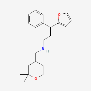 molecular formula C21H29NO2 B4023987 N-[(2,2-dimethyltetrahydro-2H-pyran-4-yl)methyl]-3-(2-furyl)-3-phenyl-1-propanamine 