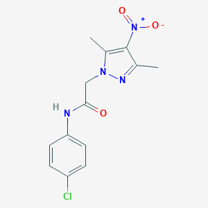 molecular formula C13H13ClN4O3 B402399 N-(4-chlorophenyl)-2-(3,5-dimethyl-4-nitro-1H-pyrazol-1-yl)acetamide 