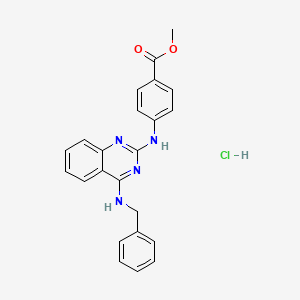 molecular formula C23H21ClN4O2 B4023992 methyl 4-{[4-(benzylamino)-2-quinazolinyl]amino}benzoate hydrochloride 