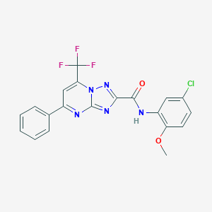 molecular formula C20H13ClF3N5O2 B402400 N-(5-chloro-2-methoxyphenyl)-5-phenyl-7-(trifluoromethyl)[1,2,4]triazolo[1,5-a]pyrimidine-2-carboxamide 