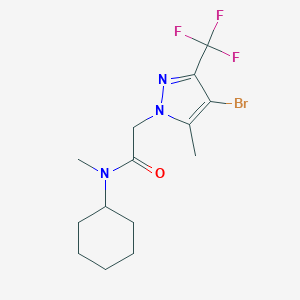 molecular formula C14H19BrF3N3O B402404 2-[4-bromo-5-methyl-3-(trifluoromethyl)-1H-pyrazol-1-yl]-N-cyclohexyl-N-methylacetamide 