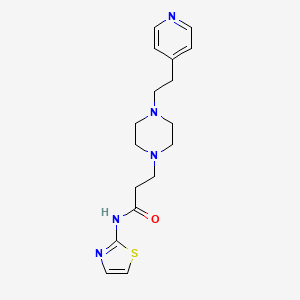 molecular formula C17H23N5OS B4024065 3-[4-(2-pyridin-4-ylethyl)piperazin-1-yl]-N-1,3-thiazol-2-ylpropanamide 