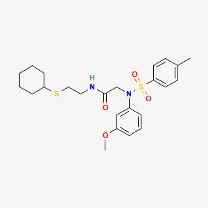 molecular formula C24H32N2O4S2 B4024075 N~1~-[2-(cyclohexylthio)ethyl]-N~2~-(3-methoxyphenyl)-N~2~-[(4-methylphenyl)sulfonyl]glycinamide 