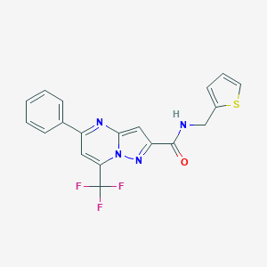 molecular formula C19H13F3N4OS B402408 5-phenyl-N-(thien-2-ylmethyl)-7-(trifluoromethyl)pyrazolo[1,5-a]pyrimidine-2-carboxamide 