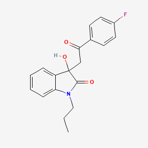 molecular formula C19H18FNO3 B4024103 3-[2-(4-fluorophenyl)-2-oxoethyl]-3-hydroxy-1-propyl-1,3-dihydro-2H-indol-2-one 