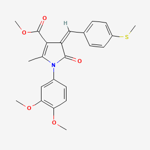 molecular formula C23H23NO5S B4024133 methyl 1-(3,4-dimethoxyphenyl)-2-methyl-4-[4-(methylthio)benzylidene]-5-oxo-4,5-dihydro-1H-pyrrole-3-carboxylate 