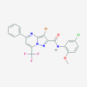 3-bromo-N-(5-chloro-2-methoxyphenyl)-5-phenyl-7-(trifluoromethyl)pyrazolo[1,5-a]pyrimidine-2-carboxamide