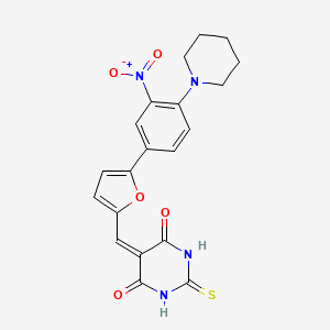 5-({5-[3-nitro-4-(1-piperidinyl)phenyl]-2-furyl}methylene)-2-thioxodihydro-4,6(1H,5H)-pyrimidinedione