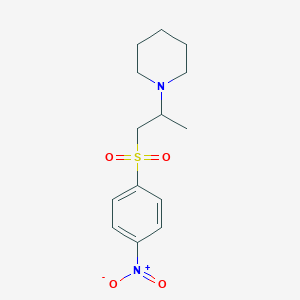 molecular formula C14H20N2O4S B4024189 1-{1-methyl-2-[(4-nitrophenyl)sulfonyl]ethyl}piperidine 