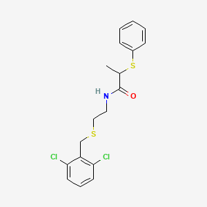 molecular formula C18H19Cl2NOS2 B4024195 N-{2-[(2,6-dichlorobenzyl)thio]ethyl}-2-(phenylthio)propanamide 