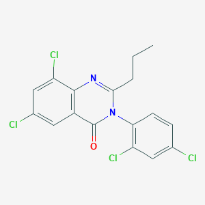 molecular formula C17H12Cl4N2O B4024227 6,8-dichloro-3-(2,4-dichlorophenyl)-2-propyl-4(3H)-quinazolinone 