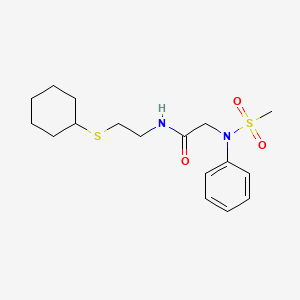 molecular formula C17H26N2O3S2 B4024232 N~1~-[2-(cyclohexylthio)ethyl]-N~2~-(methylsulfonyl)-N~2~-phenylglycinamide 