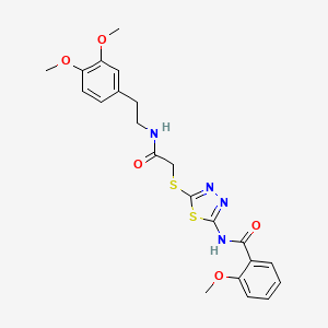 N-{5-[(2-{[2-(3,4-dimethoxyphenyl)ethyl]amino}-2-oxoethyl)thio]-1,3,4-thiadiazol-2-yl}-2-methoxybenzamide