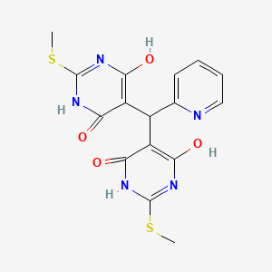 5,5'-(2-pyridinylmethylene)bis[6-hydroxy-2-(methylthio)-4(3H)-pyrimidinone]