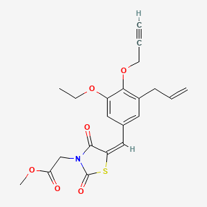 molecular formula C21H21NO6S B4024271 methyl {5-[3-allyl-5-ethoxy-4-(2-propyn-1-yloxy)benzylidene]-2,4-dioxo-1,3-thiazolidin-3-yl}acetate 
