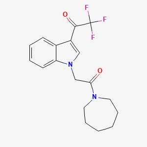 molecular formula C18H19F3N2O2 B4024274 1-{1-[2-(1-azepanyl)-2-oxoethyl]-1H-indol-3-yl}-2,2,2-trifluoroethanone 