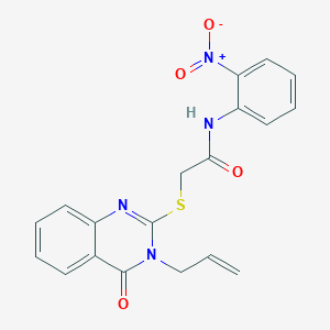 molecular formula C19H16N4O4S B4024293 2-[(3-allyl-4-oxo-3,4-dihydro-2-quinazolinyl)thio]-N-(2-nitrophenyl)acetamide 