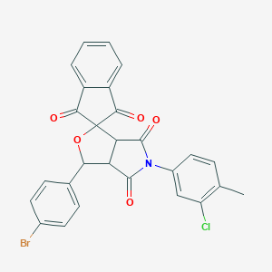 molecular formula C27H17BrClNO5 B402432 3-(4-bromophenyl)-5-(3-chloro-4-methylphenyl)-4,6-dioxohexahydrospiro(1H-furo[3,4-c]pyrrole-1,2'-[1,3]-dioxoindane) 